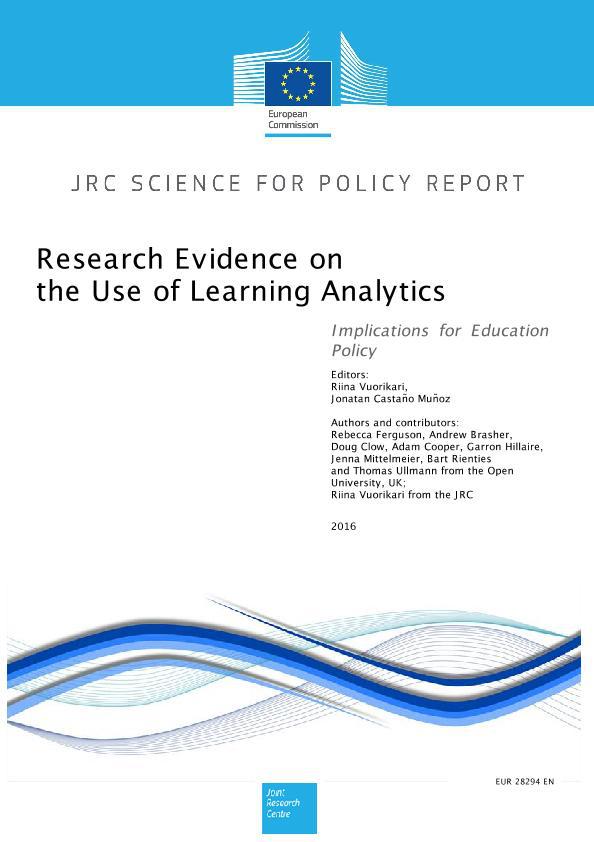 European Commission report on the use of Learning Analytics: Implications for Education Policy