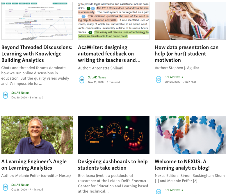 NEXUS blog: serving fresh, digestible insights for designing effective learning analytics